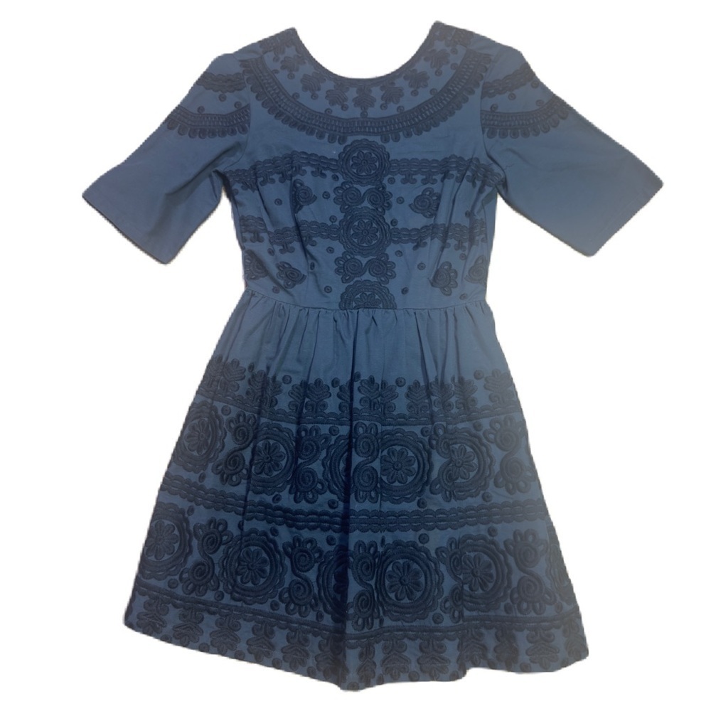 ASOS Embroidered Dress Size 4 Thick Cotton Denim- $32